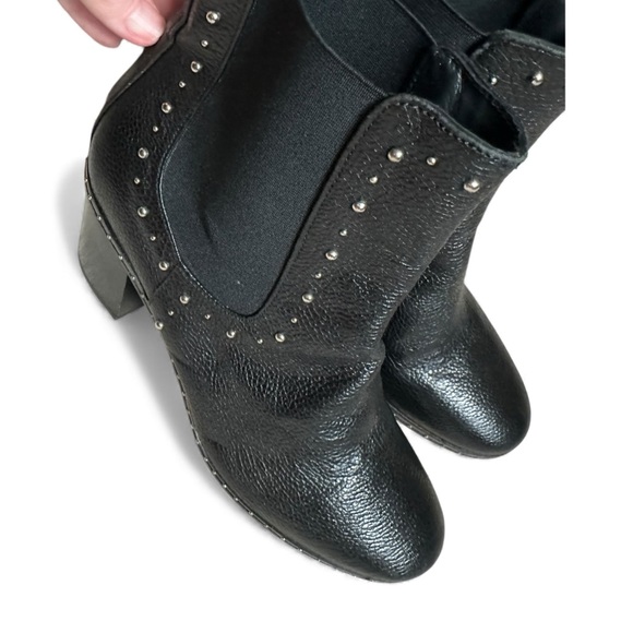 Napoleoni Chelsea Studded Boots Black Ankle Booties Moto Academia 39 Size 8 - Picture 10 of 14